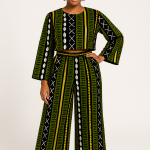 Green BeatWear Afro-Urban Two-Piece Set – Bold, Rhythmic & Fresh