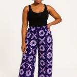 Ashanti Free — High-Waisted Flowy Wax Trousers