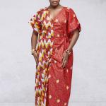 Sika Rouge — Red-Gold Batik Caftan