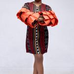 Kaelys Rise — Robe courte bogolan & manches origami